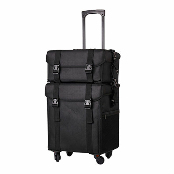 Makeup Storage - Customized Large Capacity Partition Storage Travel Soft Bag Zipper with Wheels Cube Interlayer Packing - Image 7