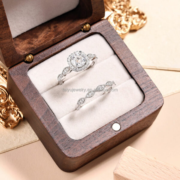 14k gold-plated ring set with zircon charm, perfect for a wedding or couple, weeding ring for men, women, and lovers of fine jewelry. - Image 5