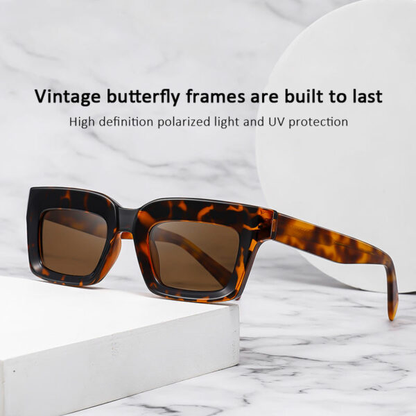 Acetate & Tr90 Rectangular Square Sunglasses with Fashion-Forward Design and UV Protection Polarized Gradient Lenses for Small Face - Image 6