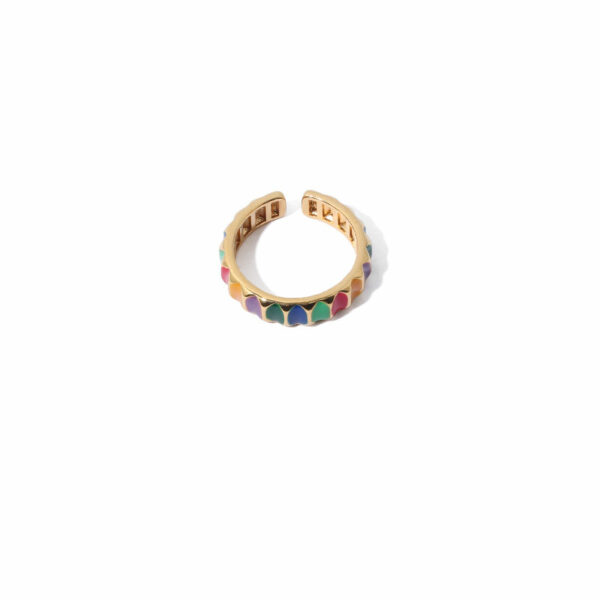 Handmade Y2K Trendy Rainbow Oil Drop Ring Wholesale Jewelry for Women - New Arrival Colorful Enamel Ring - Image 6