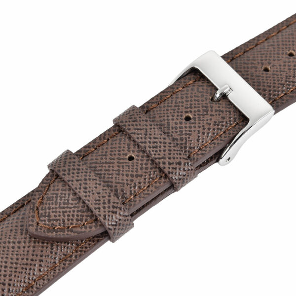 Luxurious Style, Highest Caliber, 20mm Width, Dark Brown Saffiano Leather Watch Bands Strap