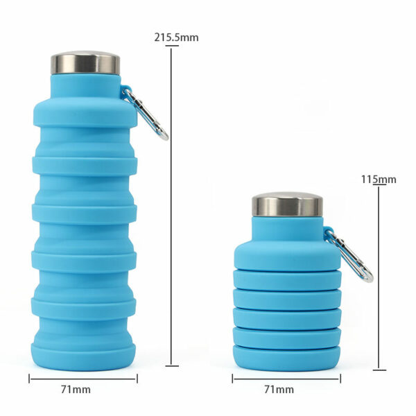 Reusable Silicone Foldable Water Bottles Without BPA Travel Gym Collapsible Sports Water Bottle with Leak Protection - Image 6