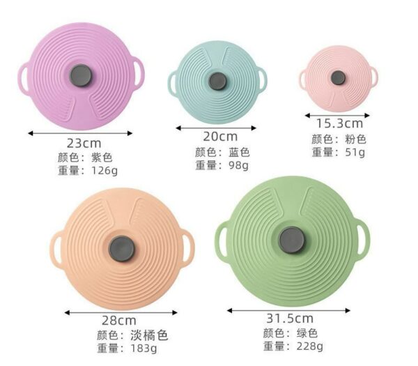 Wholesale Silicone Pot Lid Cover with Double Colors, Heat-Resistant and Spill-Proof, Suitable for Kitchenware and Food-Grade Cooking Equipment - Image 7