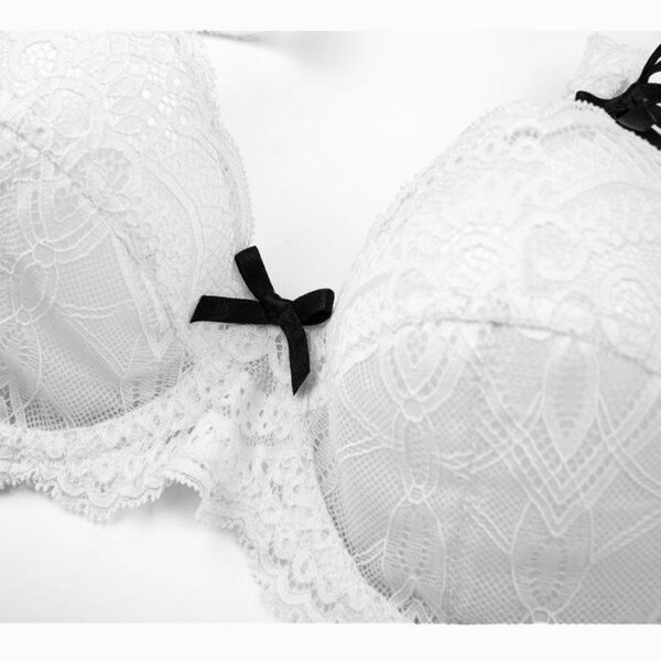 Fresh Hot Women's Brief Sets & Intimates Bras Large Bras Narrow Pants Underwear Set with Lace Bow Push-Up Bra - Image 7