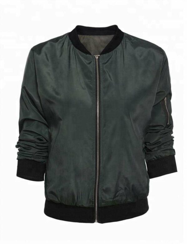 Fashion women's coat tops, wholesale plain thin zipper bomber jackets for women Long-sleeve O-neck Casual Baseball Jacket in Solid Color - Image 7