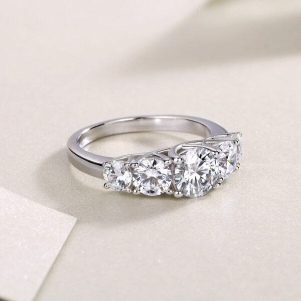 Top-Rating Traditional Style Moissanite Ring in Silver Jewelry for Women: Presents for a Sterling Stone Wedding Technology Event - Image 7