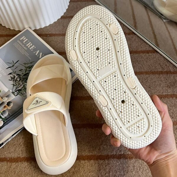 Summertime Outdoor Sport Sandals for Women and Ladies with Double Straps and Thick Bottom Black Platform Sandals - Image 7