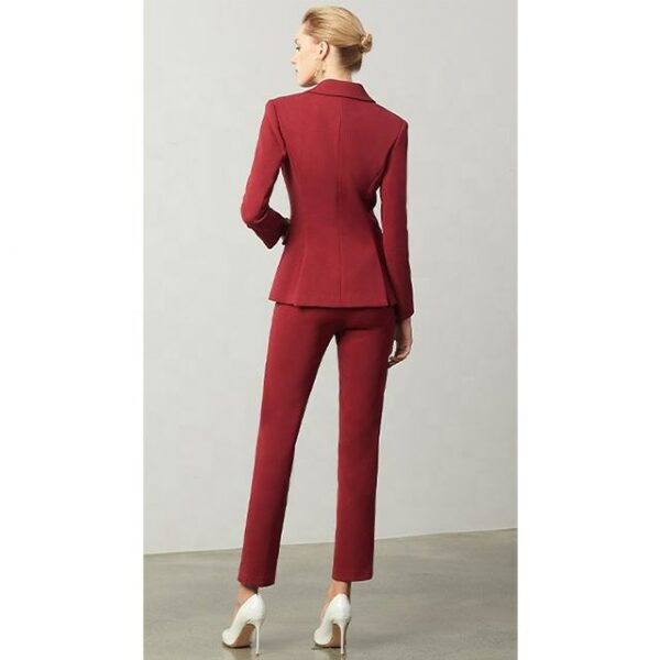 Red two-piece office stylish formal fashion blazers with a business casual vibe Women's Tuxedo Suits Ladies' Suits - Image 4