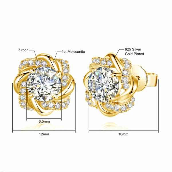 Luxurious Moissanite Earrings for Women: Drop 925 Sterling Silver Diamond Custom 18k Gold 5D Designer Jewelry Hoop Stud - Image 7