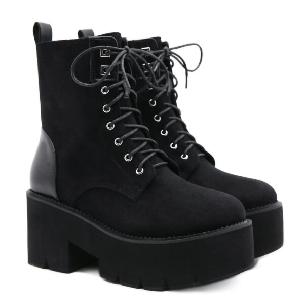 Women's high-quality ankle and bootie boots, winter platform heels, and fashionable girls' martin boots