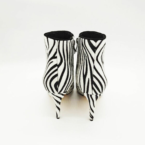 Women's Stiletto Heel Short Booties with Zebra Ankle Boots in Large Size - Image 7